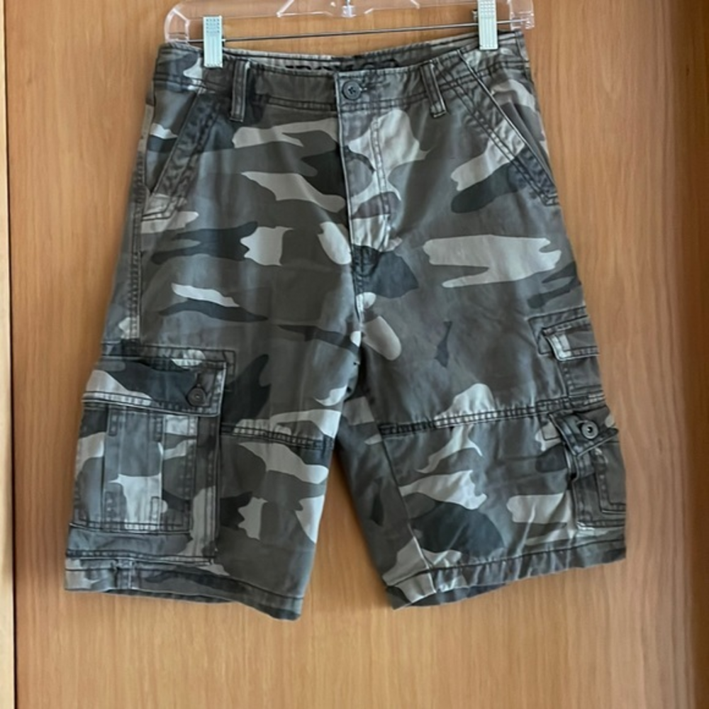 IRON CO Boy's 7 Pocket‎ Cotton Camo Cargo Shorts Size 14/16